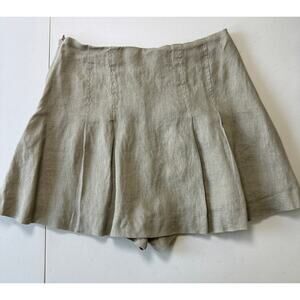 Zara Women's Pleated S Tan Schoolgirl Academia Skort